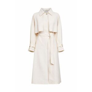 Herno Women Ivory Fresh Crinkle Woven Belted Trench Coat